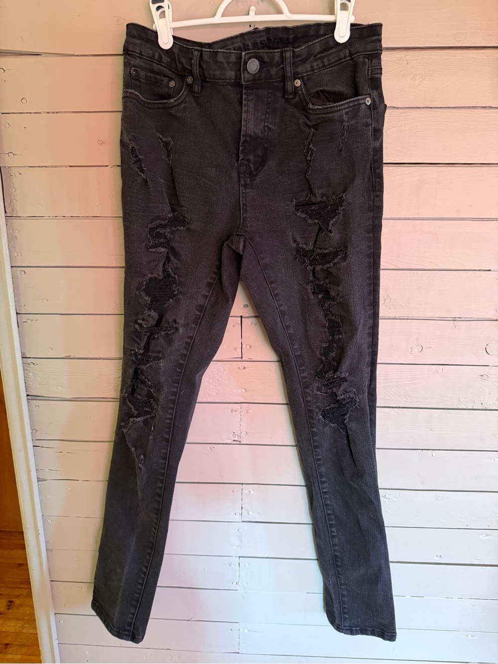 Black Ripped Skinny Jeans for men - Slim Stretch Fit
